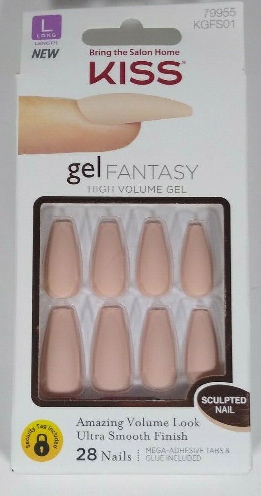 KISS Gel Fantasy High Volume Sculpted Gel On Nails Long Length Matte 79955