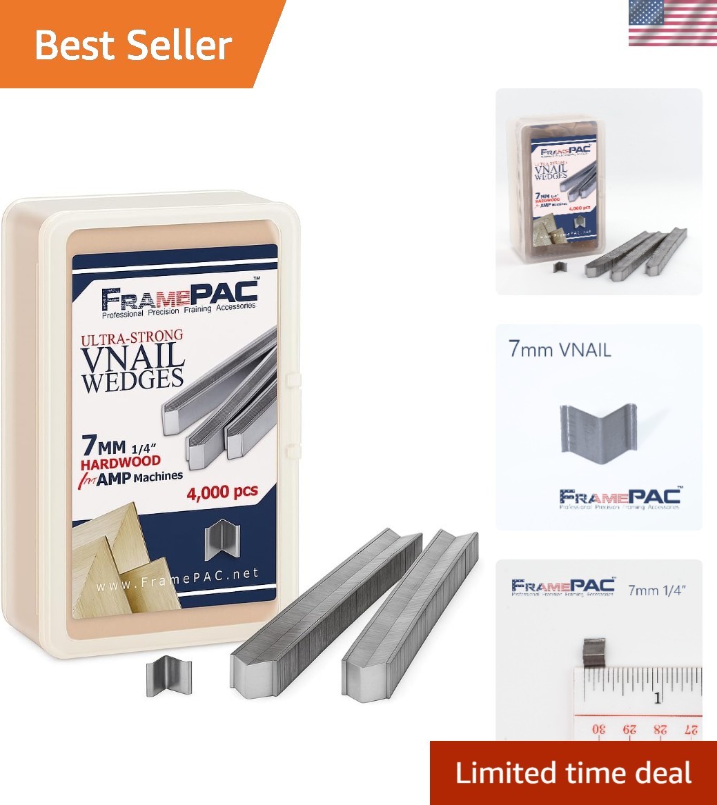 Seamless V Nails for Picture Frames – 7mm Hardwood, 4000 Pack Quality Fasteners