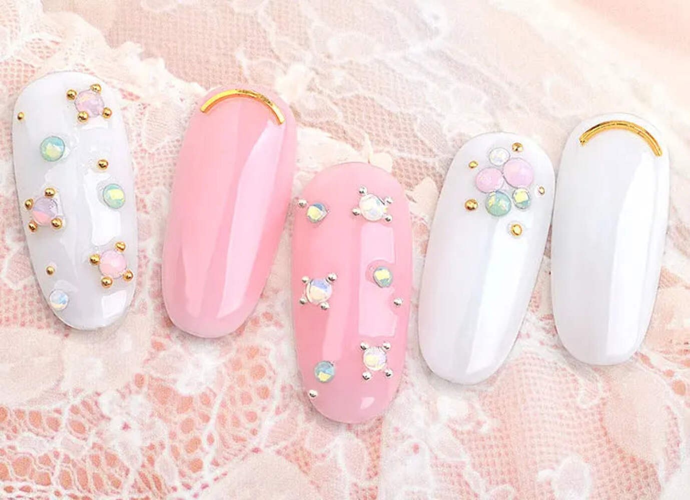 Shiny SS4-SS20 Mixed Size Opal Stones Nail Art Decorations Glass Flat Back Rhine