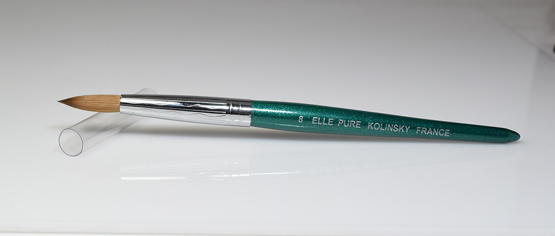 Elle Green Handle Kolinsky Acrylic Nail Brush * Pick Your Brush Sizes *