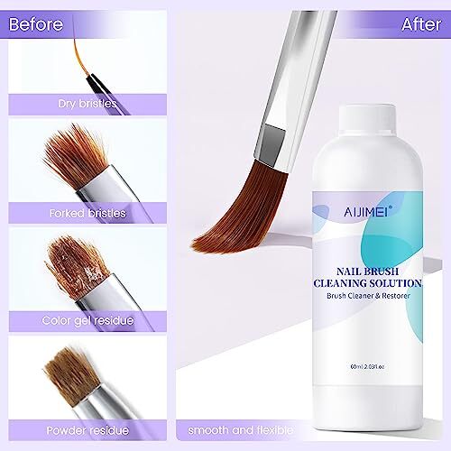 Nail Brush Cleaner Gel Restorer Solution Acrylic Nail Brush Cleaner Gel 60ML