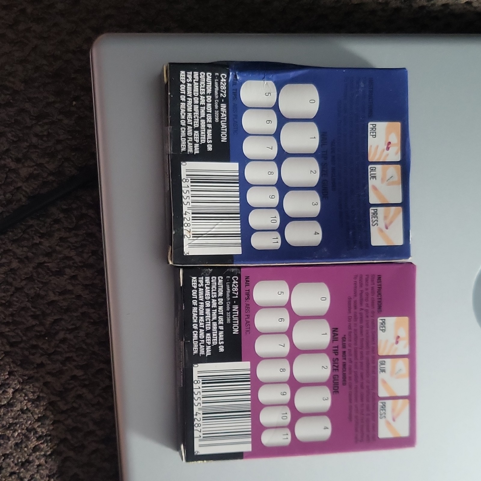 Nails On! Press-On Nails Blue/Silver And Purple Bundle No Glue