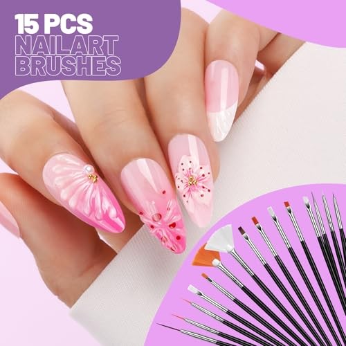 Nail Art Tools Set, 23 Pcs Nail Art Brushes, 5 Pcs Nail Dotting Tool, 2 Set