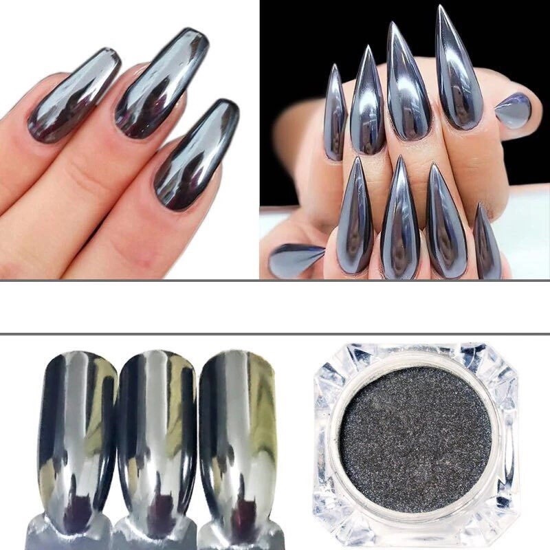 BLACK Nail Mirror Powder NEW ARRIVAL Real A+ Grade Chrome Effect Pigment (y10)