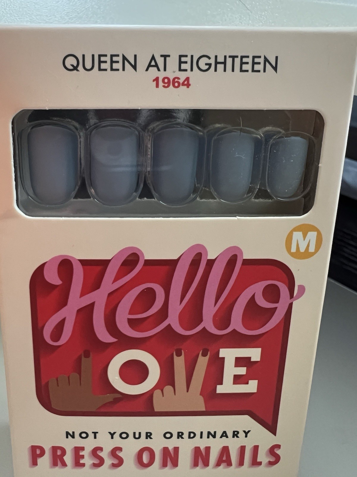 Hello Love Press On Nails – Queen at Eighteen – Matte- Light Blue – Short Square