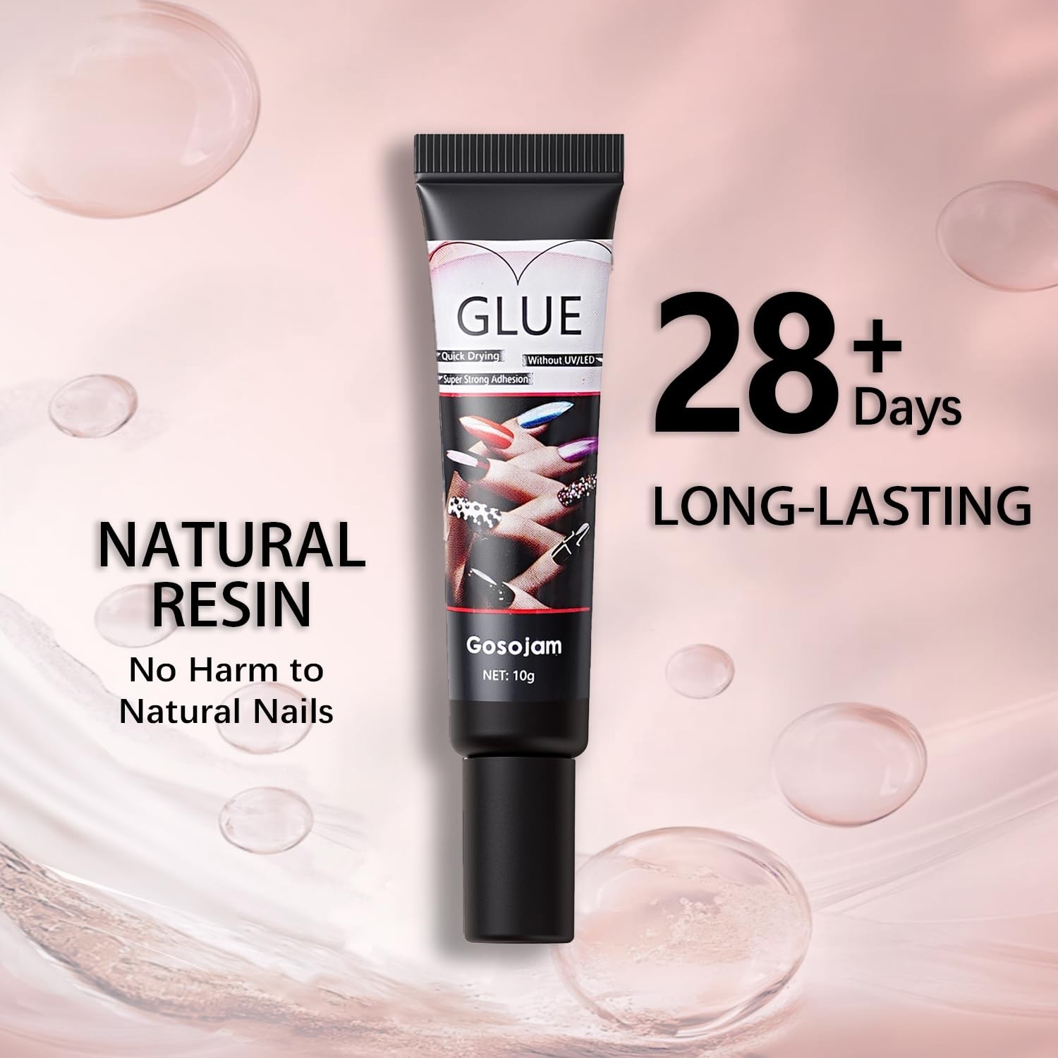 Super Strong Nail Glue for Acrylic Press-On Nails – No UV Light Needed, Fast-…
