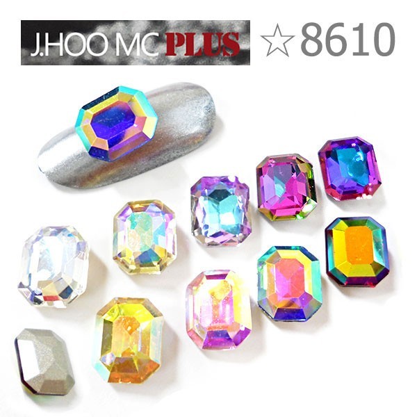 J.HOO Crystal 8610 Octagon V-Cut Fancy Rhinestones 8×6mm Nail Art (10pcs)