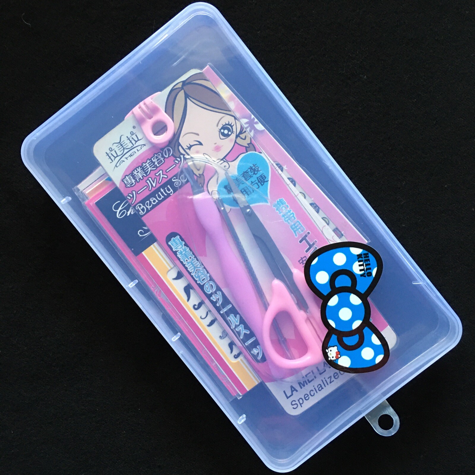 10 Sheets Hello Ketty & Cartoon Nail Sticker & Beauty Set In Plastic Box St-253