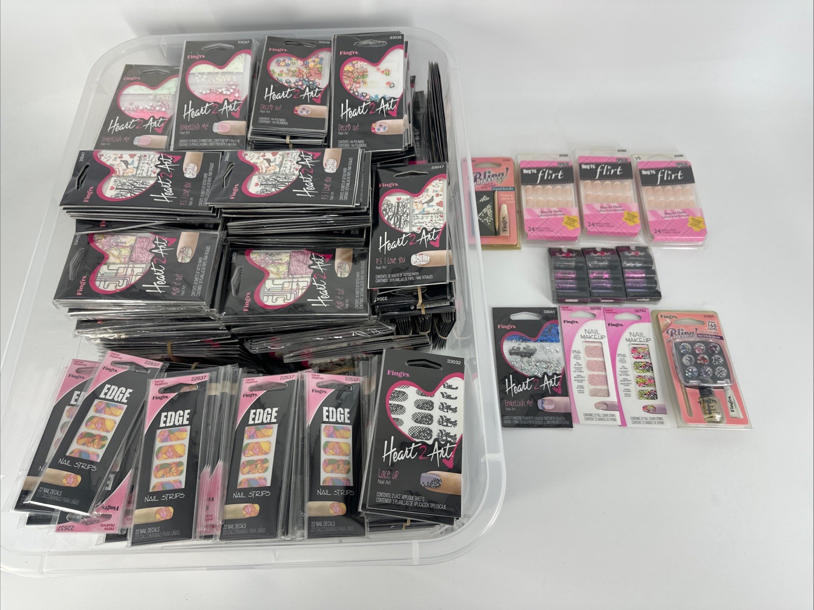 875+ PIECES Fing’rs Heart 2 Art Embellish Nail Strips and Nail Art Sets HUGE LOT