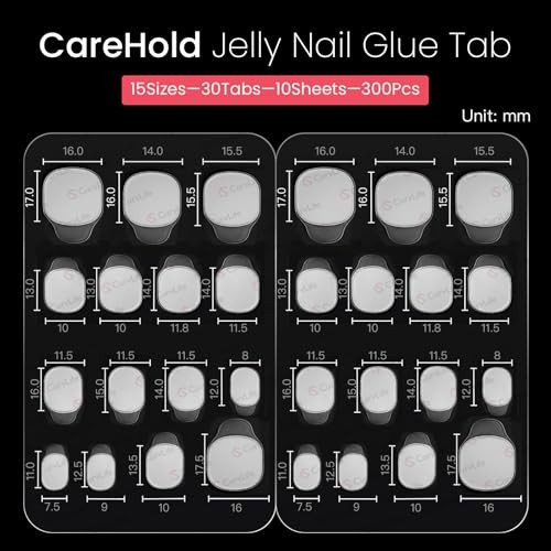 CareHold Pro Nail Adhesive Tabs for Press On Nails – 10 Sheets, 15 10sheet-PRO