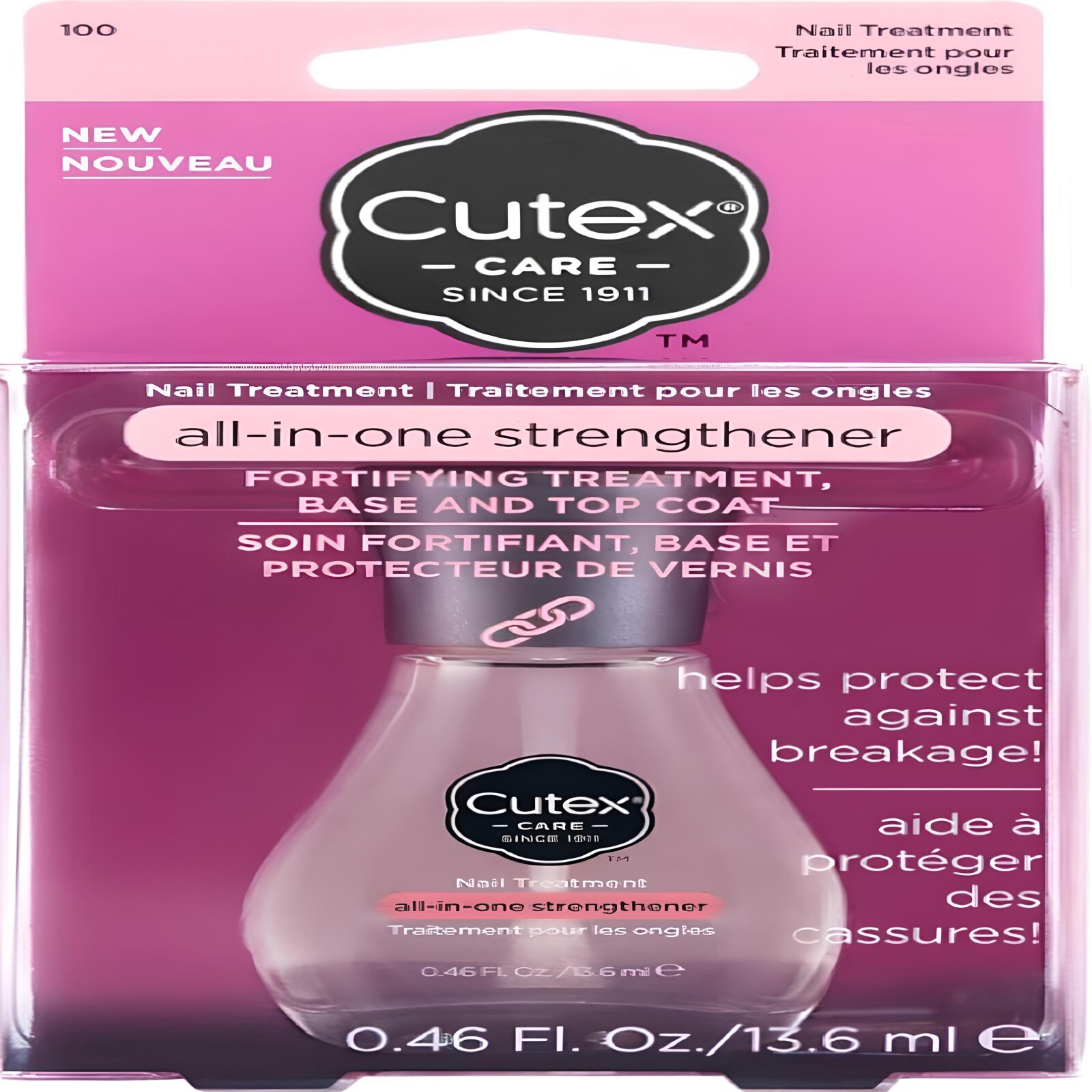 Cutex All-In-One Nail Strengthens nails Treatment, Base & Top Coat 13.6ml