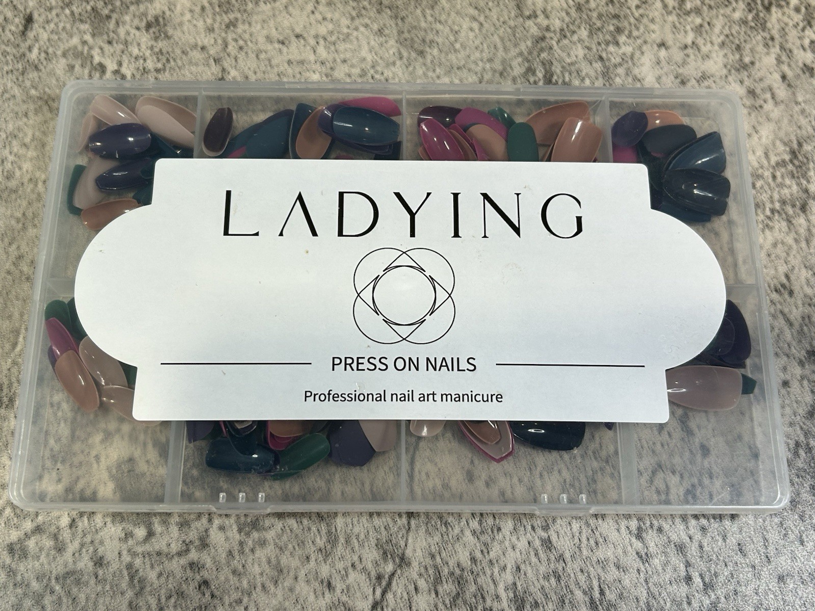 Ladying Press On Nail Set w/ Nail Glue Multiple Sizes & Colors – Open Box