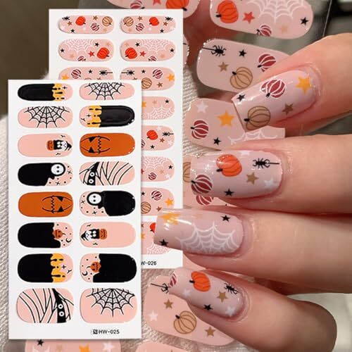 6 Sheets Halloween Nail Art Stickers for Nail Art 3D Halloween Nail Stickers-9