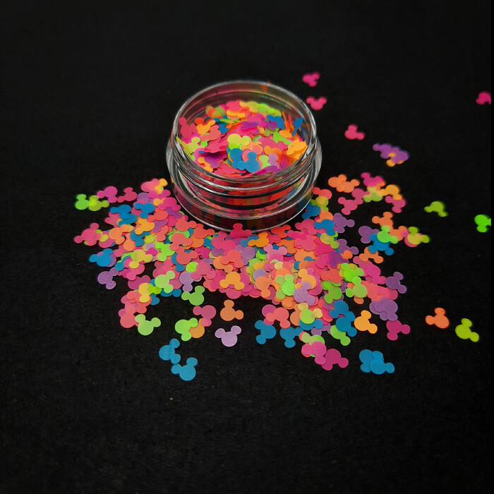 Nail Art Glitter Shapes, Unicorn, Moon, Leaves, Puzzle, Stars, Mickey, UK Seller