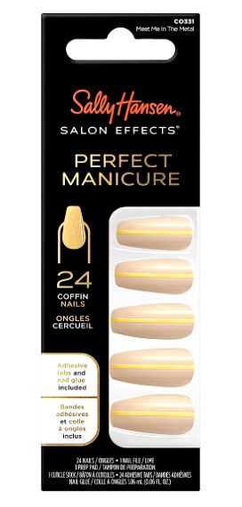 NEW Sally Hansen Perfect Manicure Salon Effect Meet Me in the Metal Coffin Nails