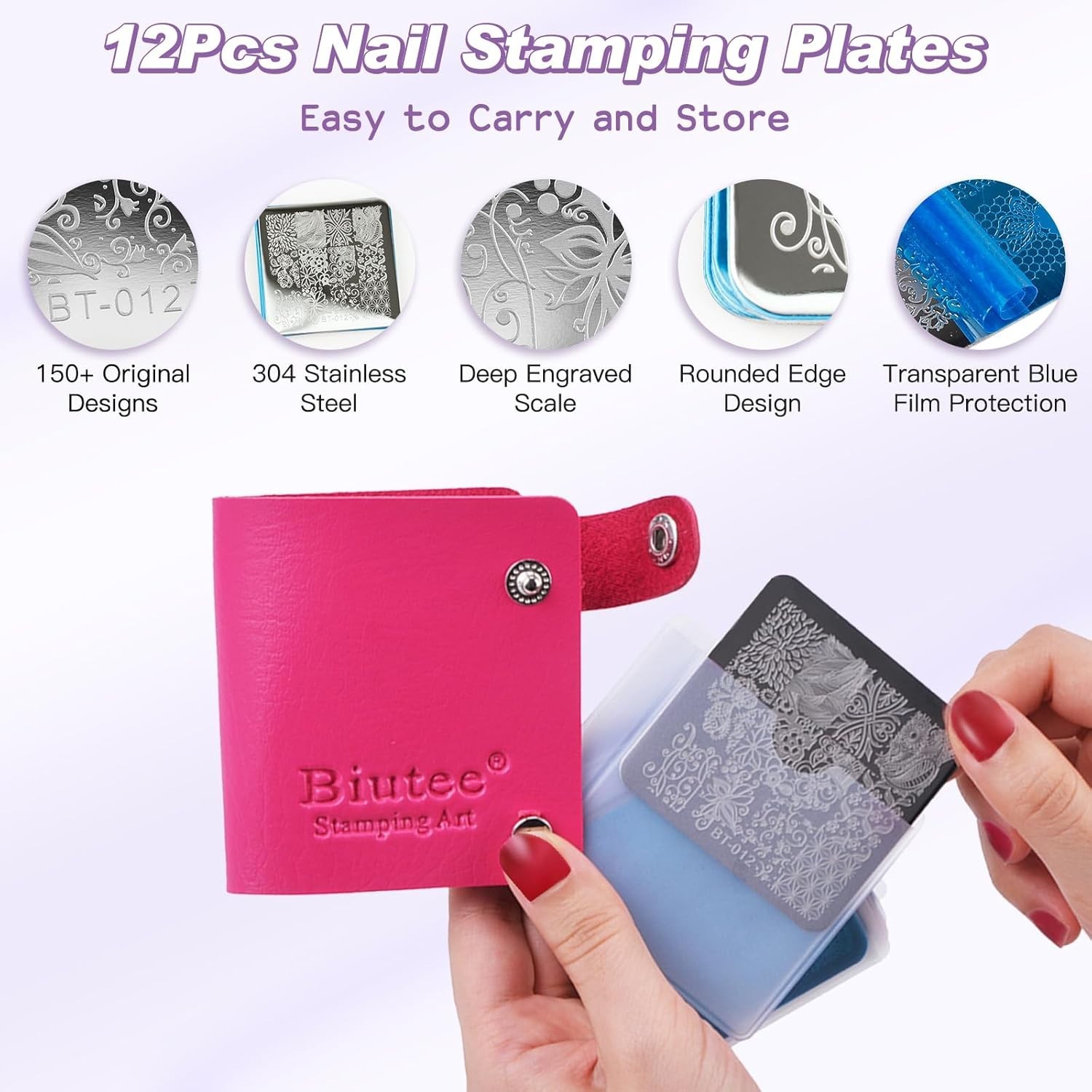 Valentine’s Gift: Nail Art Stamper Kit with 12 Plates & 8 Stunning Gel Polishes