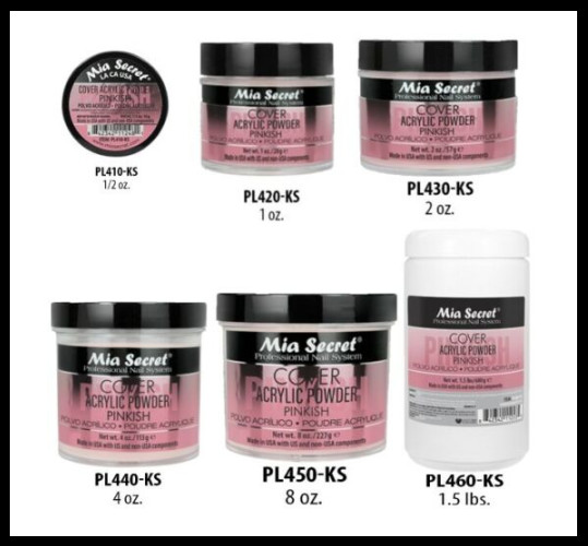 Mia Secret Cover PINKISH Acrylic Powder – CHOOSE SIZE: