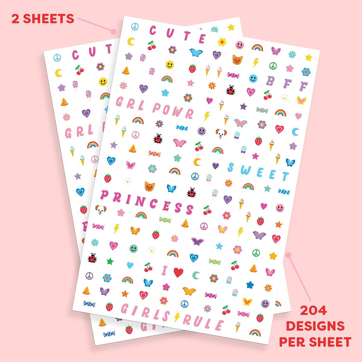Kids Nail Stickers – 816 Decals | Birthday Girl Party Favors, DIY Home Activity,