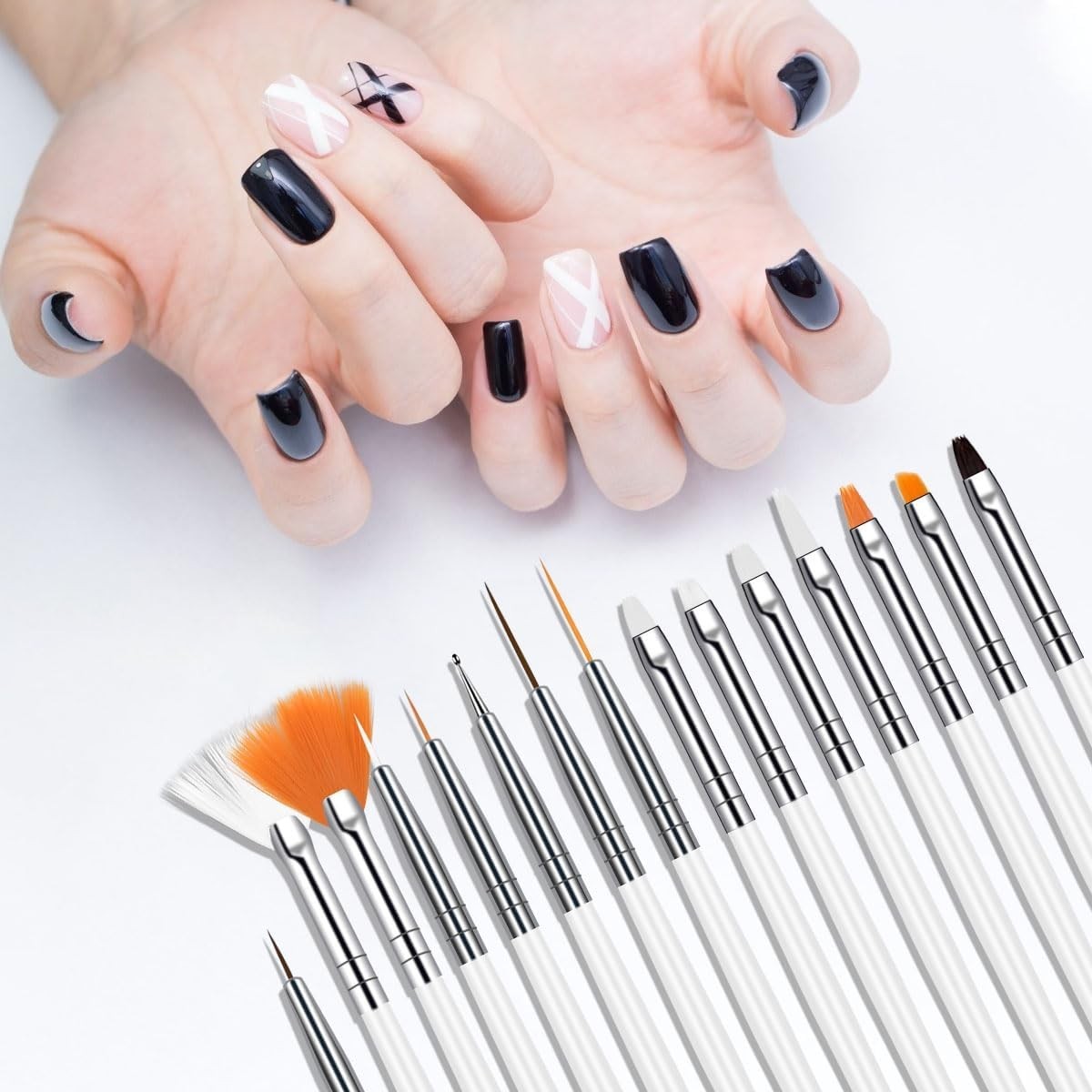 15PCS Gel Nail Art Brushes Set Manicure Dot Nails Set for Diy & Professional Use