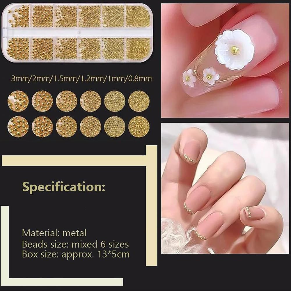 0.8Mm Mini Small Nail Beads Stainless Steel Beads Nail Chain Charms Nails Art De