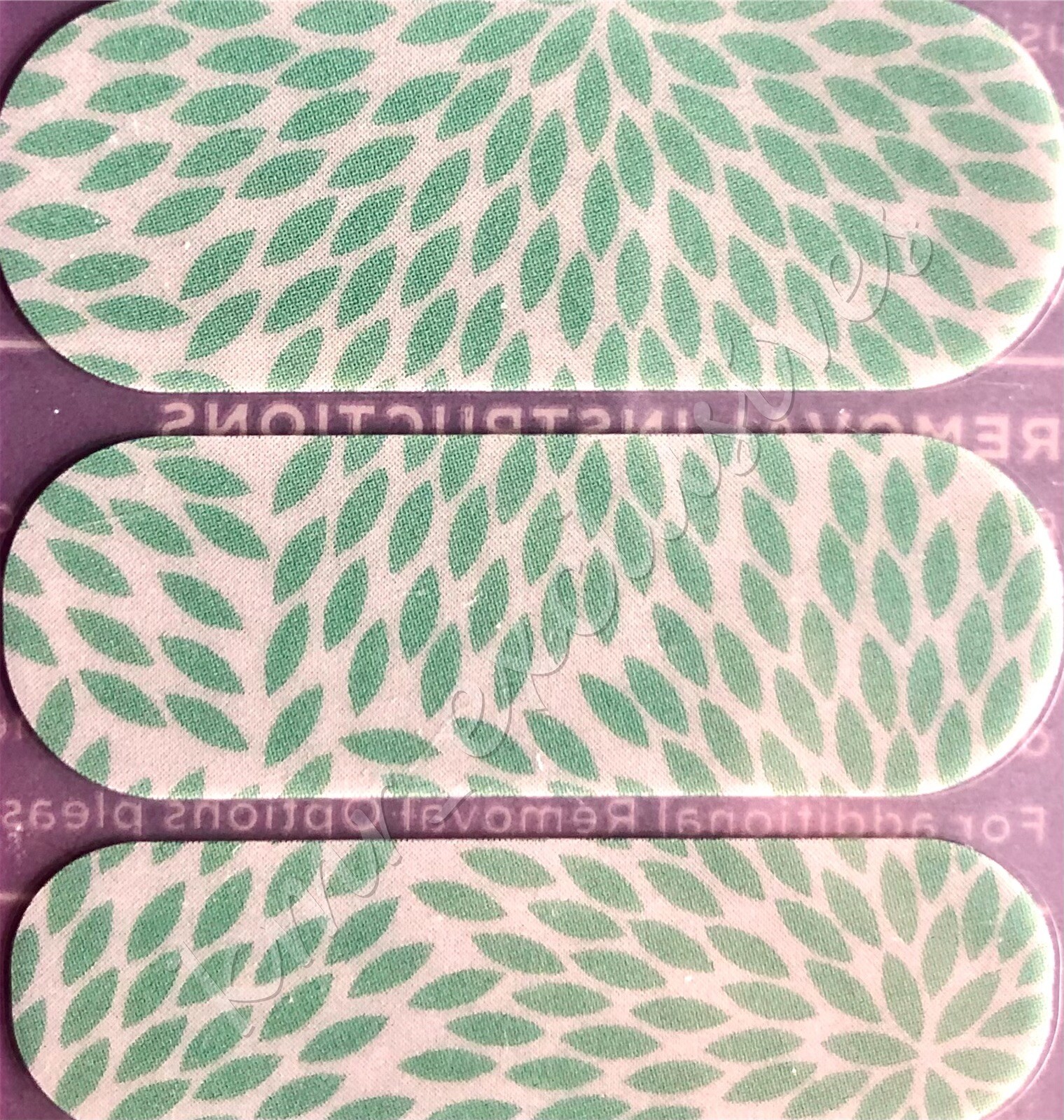 NIP Jamberry Retired Vinyl Nail Wraps Full Sheet “Lotus” Teal w Geo Leaf Pattern