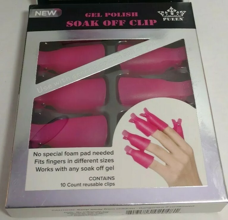 10Pcs Plastic Acrylic Nail Art Soak Off Clip Cap UV Gel Polish Remover Wrap Nail