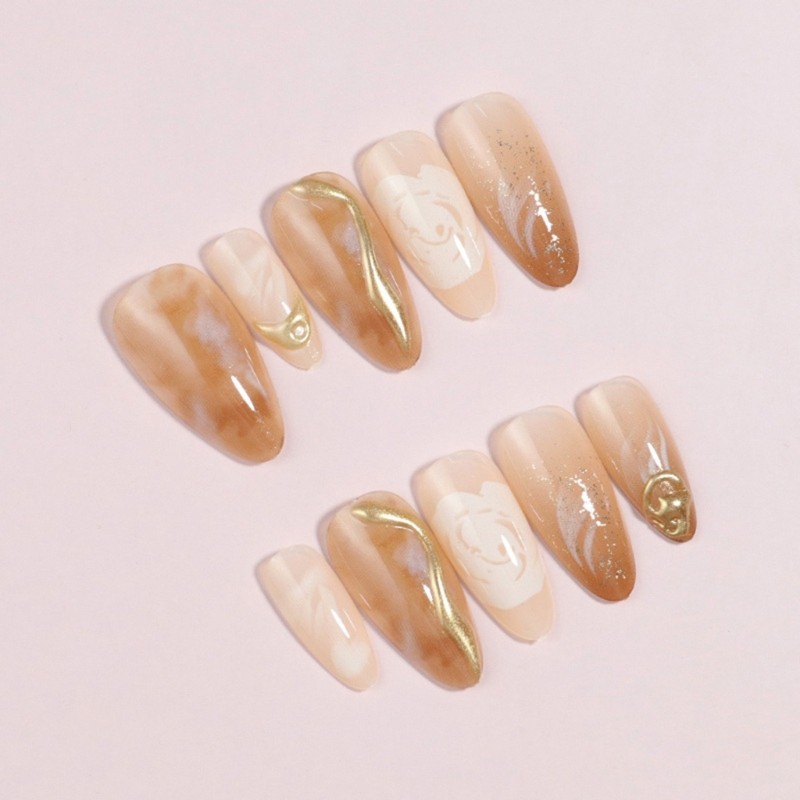24 Pieces Short Square Press on Nail Glossy Artificial Nail For Any Occasion