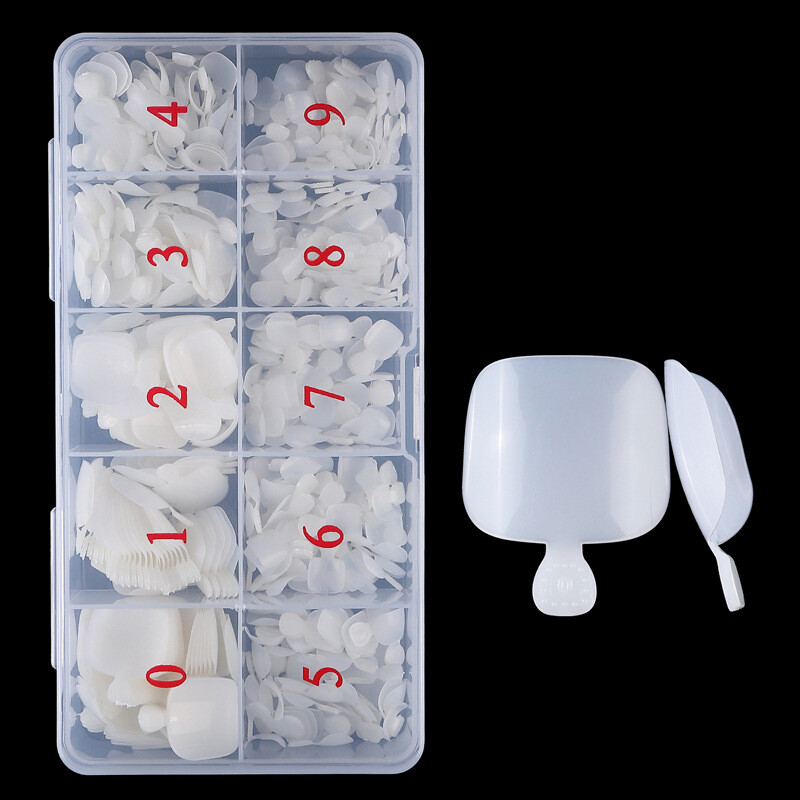 500 Pcs Artificial False Toe Nails Tip For Nail Art Decor Foot Manicure Tool Box