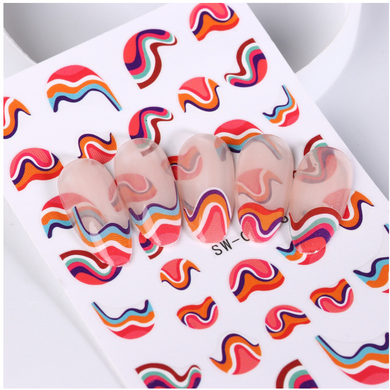 Clown Nail Stickers 3D Halloween Candle Stars Comic Heart Flame Graffiti NS52