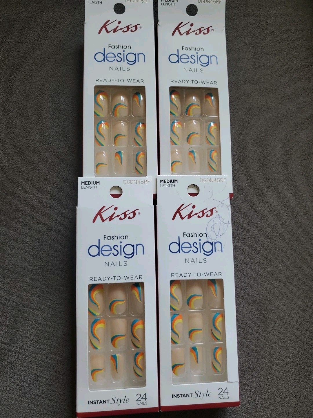 4X Kiss Fashion Design Nails Medium DGDN45RF Speak Now