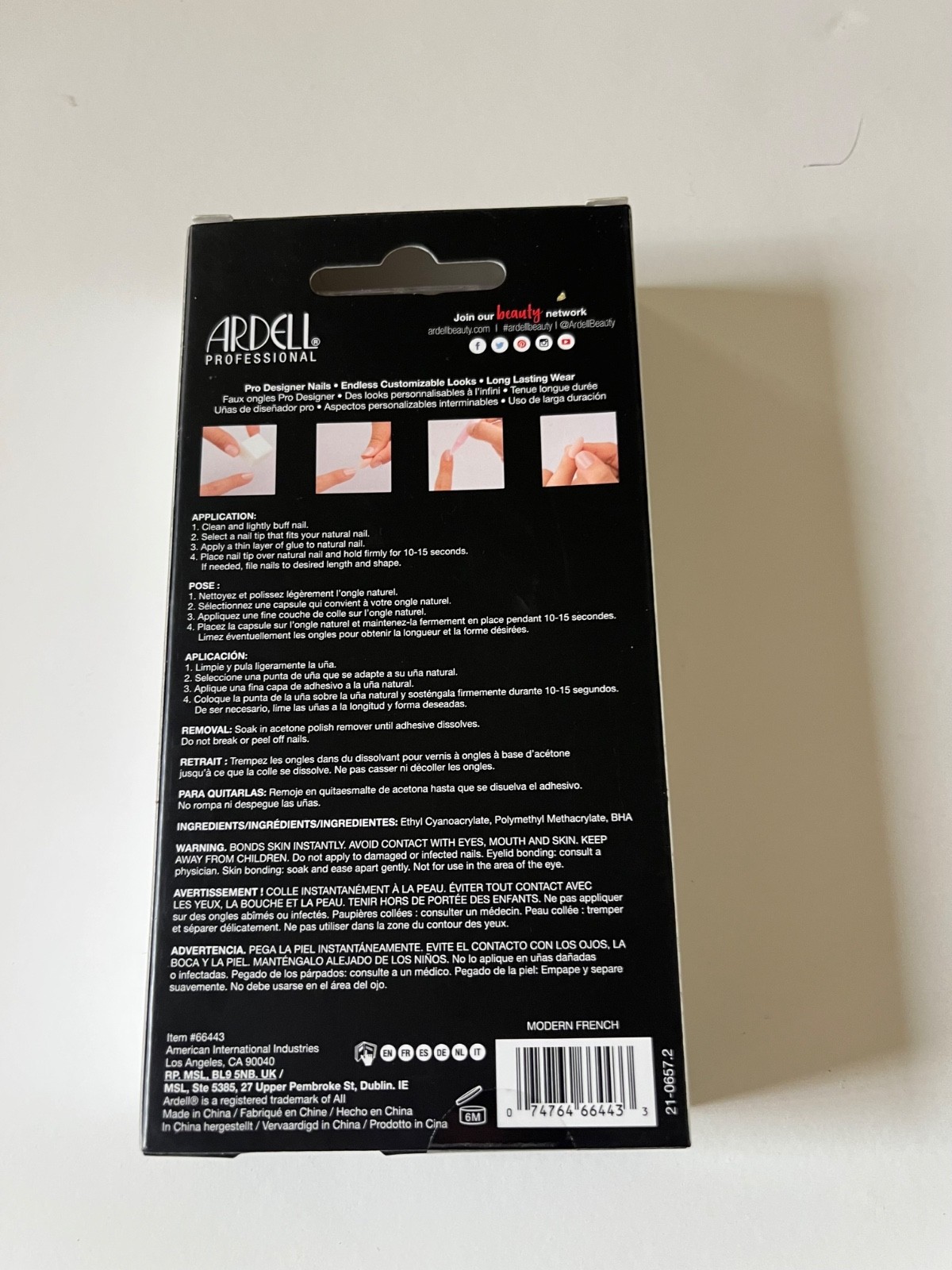 Nail addict ARDELL French include 28 nails,glue and cuticle stick