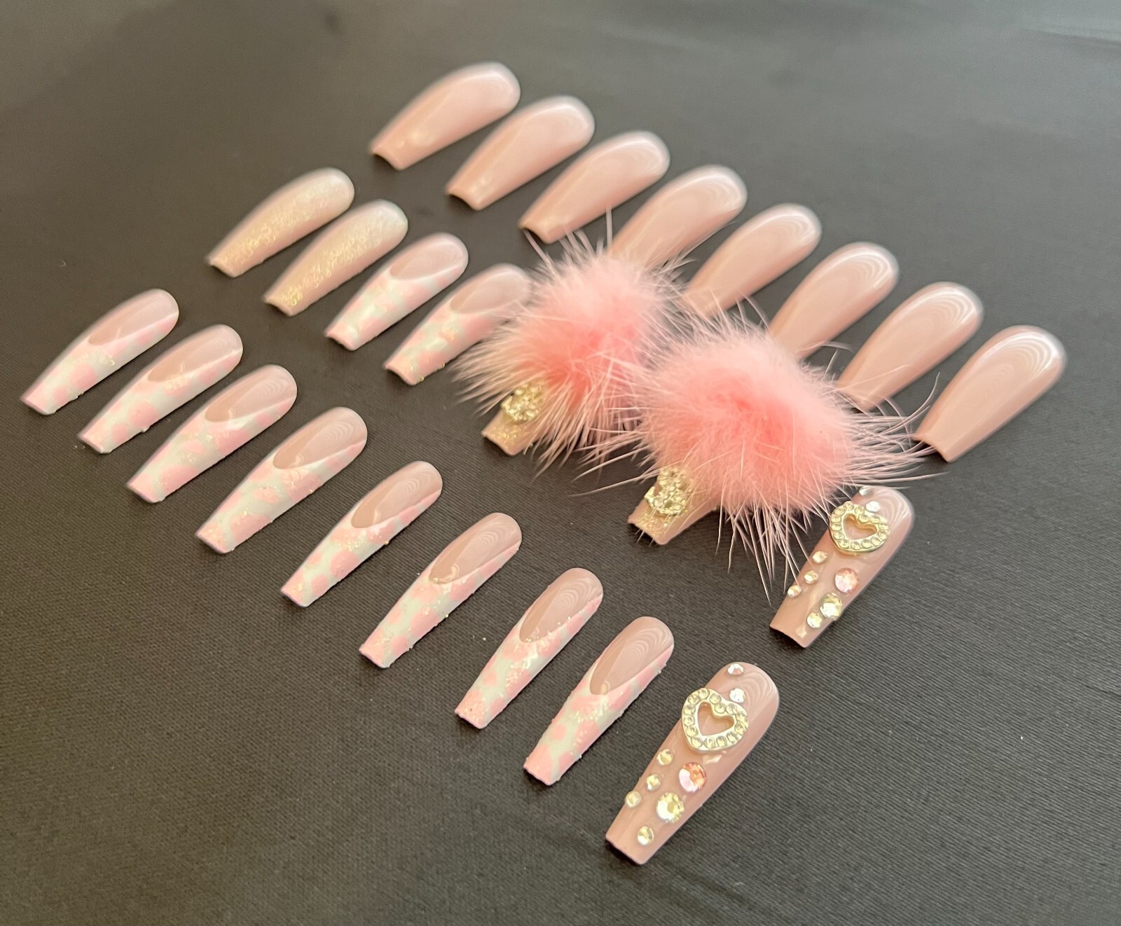 Press on Nails Long Coffin w/ Lovely Designed Press On Nails Gift
