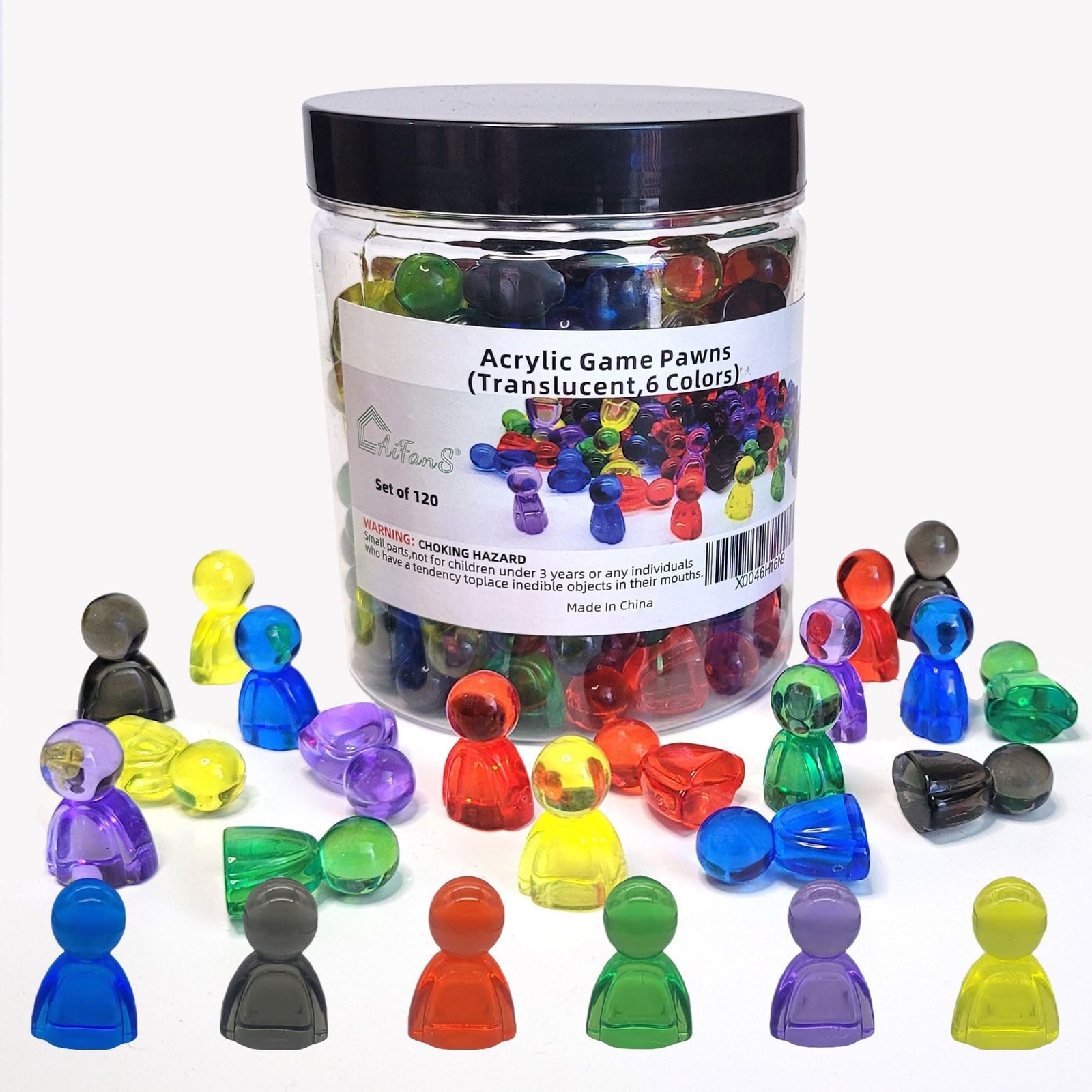 120 Pieces Game Pawns,Game for Board Games,Plastic mini, Multi-color