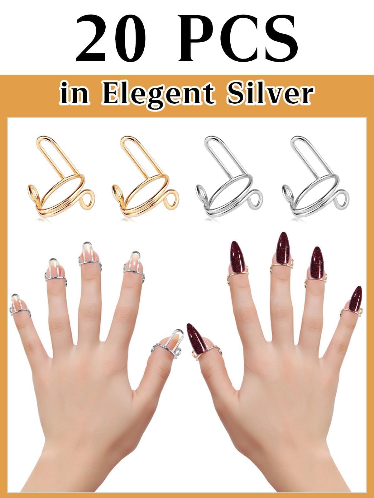 20PCS Adjustable Nail Rings Set – Adjustable Wudu Fingernail Rings Set With 1…
