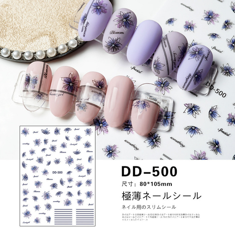 Flower 3D Nail Stickers Nail Art Adhesive Transfer Toe Sticker Decals DIY NH12