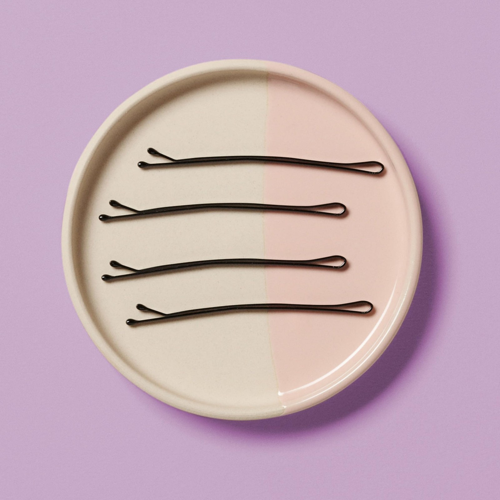 Diane 2.5” Curved Black Bobby Pins, Large Flat 40 Count (Pack of 1), BLACK