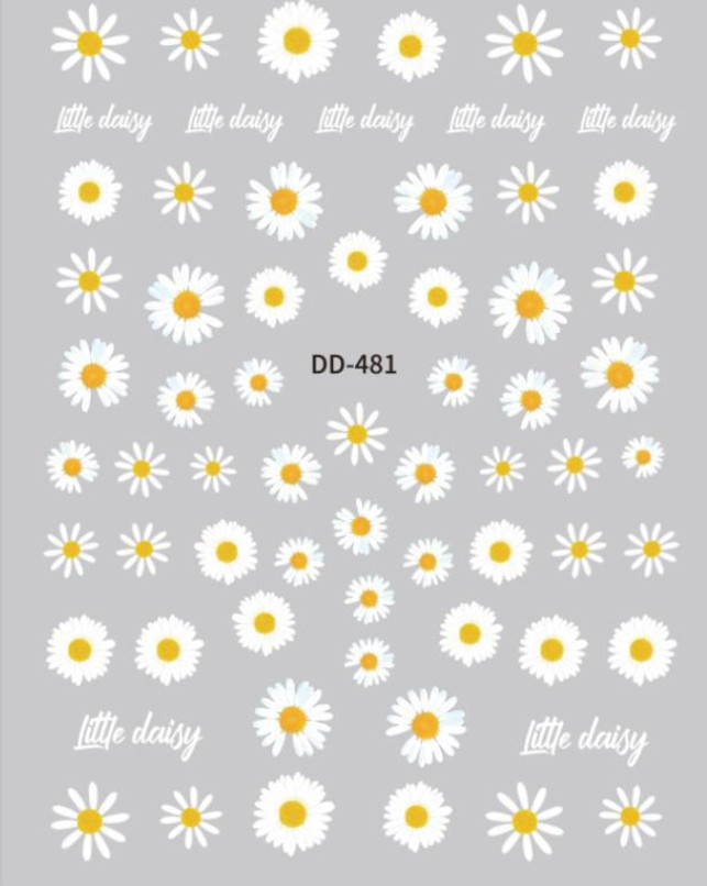 Nail Art Stickers Decal Daisy Flower Emoji Happy Face Smile Self-Adhesive NS45