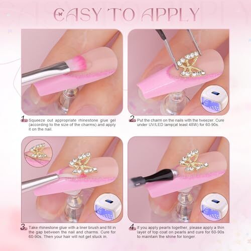 3D Nail A07-Nail Charms Set 7: 3D Flowers & Butterfly & Bow & Heart Nail Charms