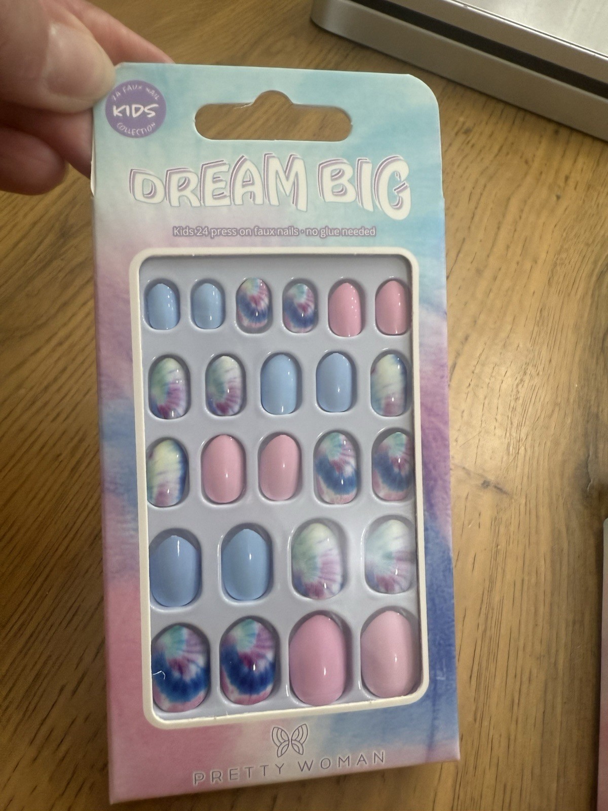 Pretty Woman Kids Press On Nails Short Length Tie Dye- 2 Sets Of Kids 24 💅