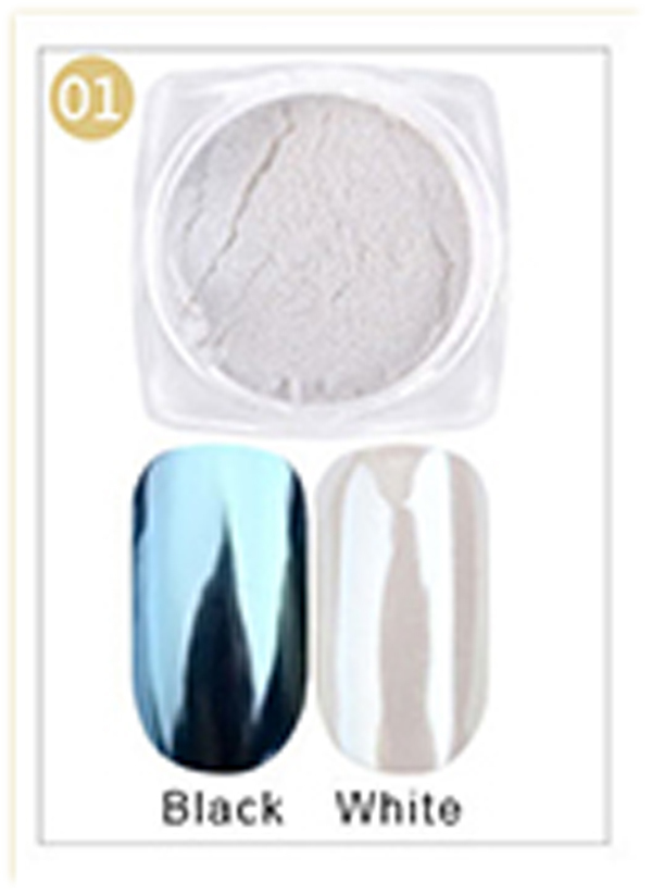 Mirror Chrome Nail Powder Sequins Pigment Glitter Shiny Set Brush