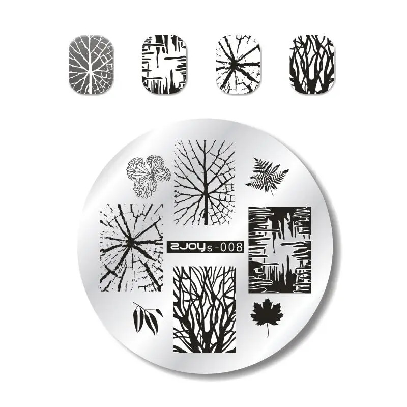 beautiful Nail Stamping Plates Autumn Winter Leaves Design Polish Stencil Nail