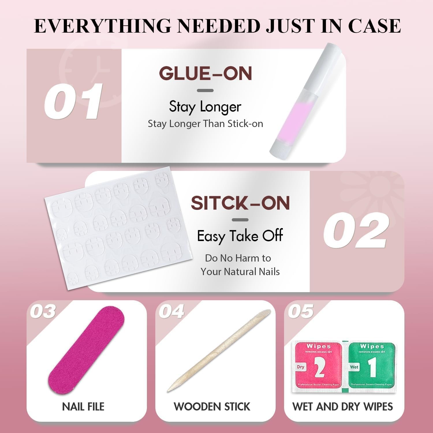 KQueenest Red Press On Nails Long Square – 0.04 Fl Oz (Pack of 24), red
