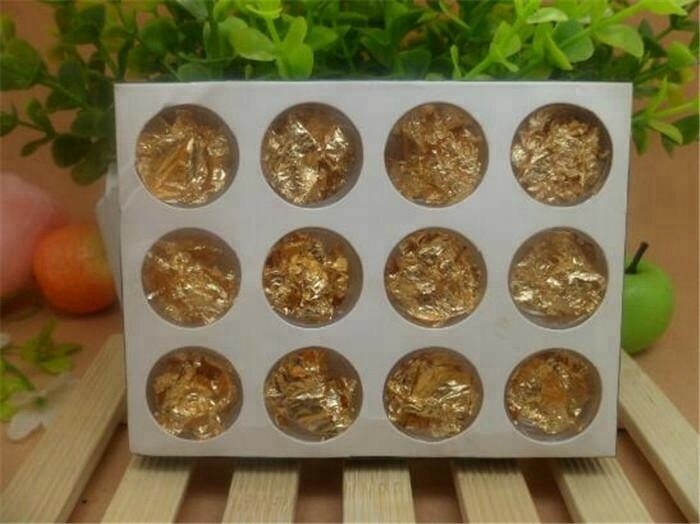 12 PACK FOIL NAIL ART SET, NAIL PAILETTE FOR DECORATION FLAKE GOLD/SILVER