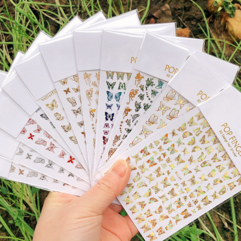 Nail Art Stickers Holographic Butterfly Self Adhesive Stickers US seller NH17