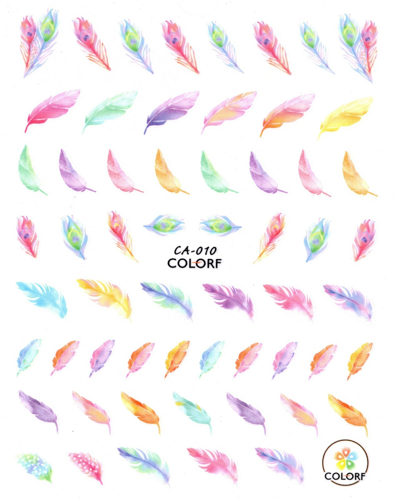 Nail Art 3D Decal Tool DIY Nail Decoration Stickers Feathers Tribal CA010