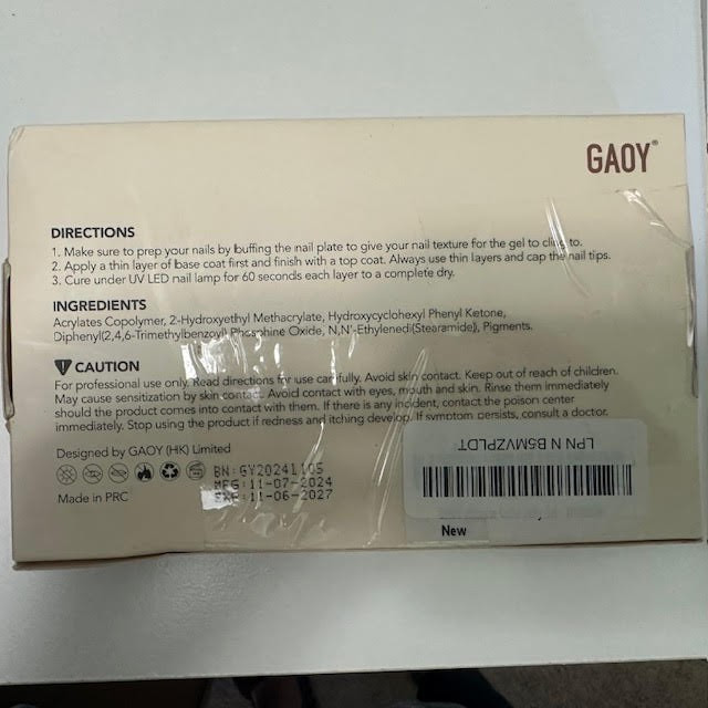 New GAOY Jelly Gel Nail Polish of 6 Transparent Gel Polish Kit EXP: 11/2027