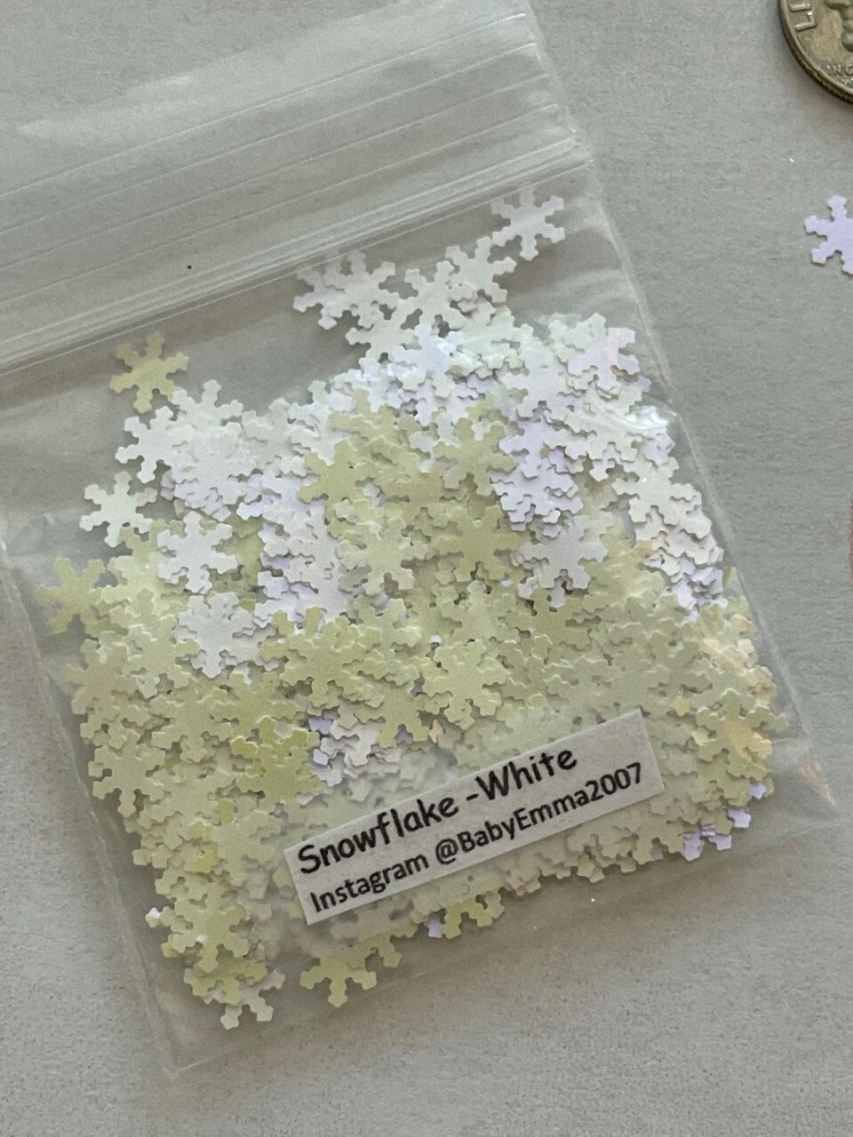 Winter Snow White Snowflake shape Glitter(Silver)6mm Nail Art Face Craft-1tsp-US