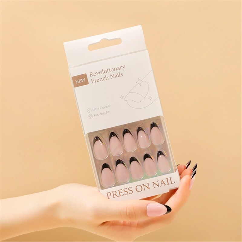 Medium Almond Press On Nails 30Pcs Set for Natural Looking Acrylic False Nails