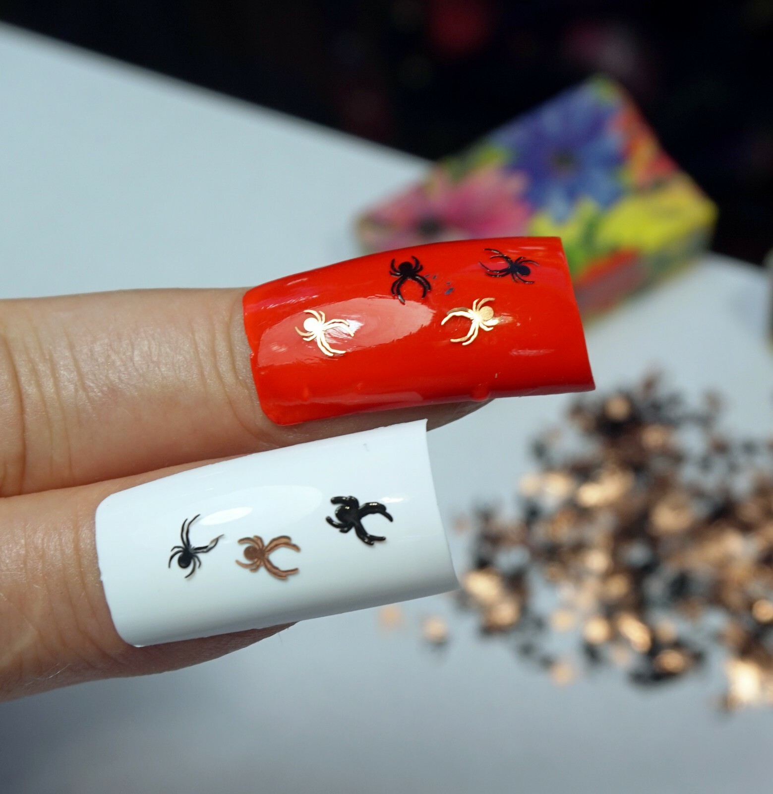 50 HALLOWEEN 3D NAIL CHARMS GOLD BLACK METAL HALLOWEEN NAIL DESIGN SMALL GIFT