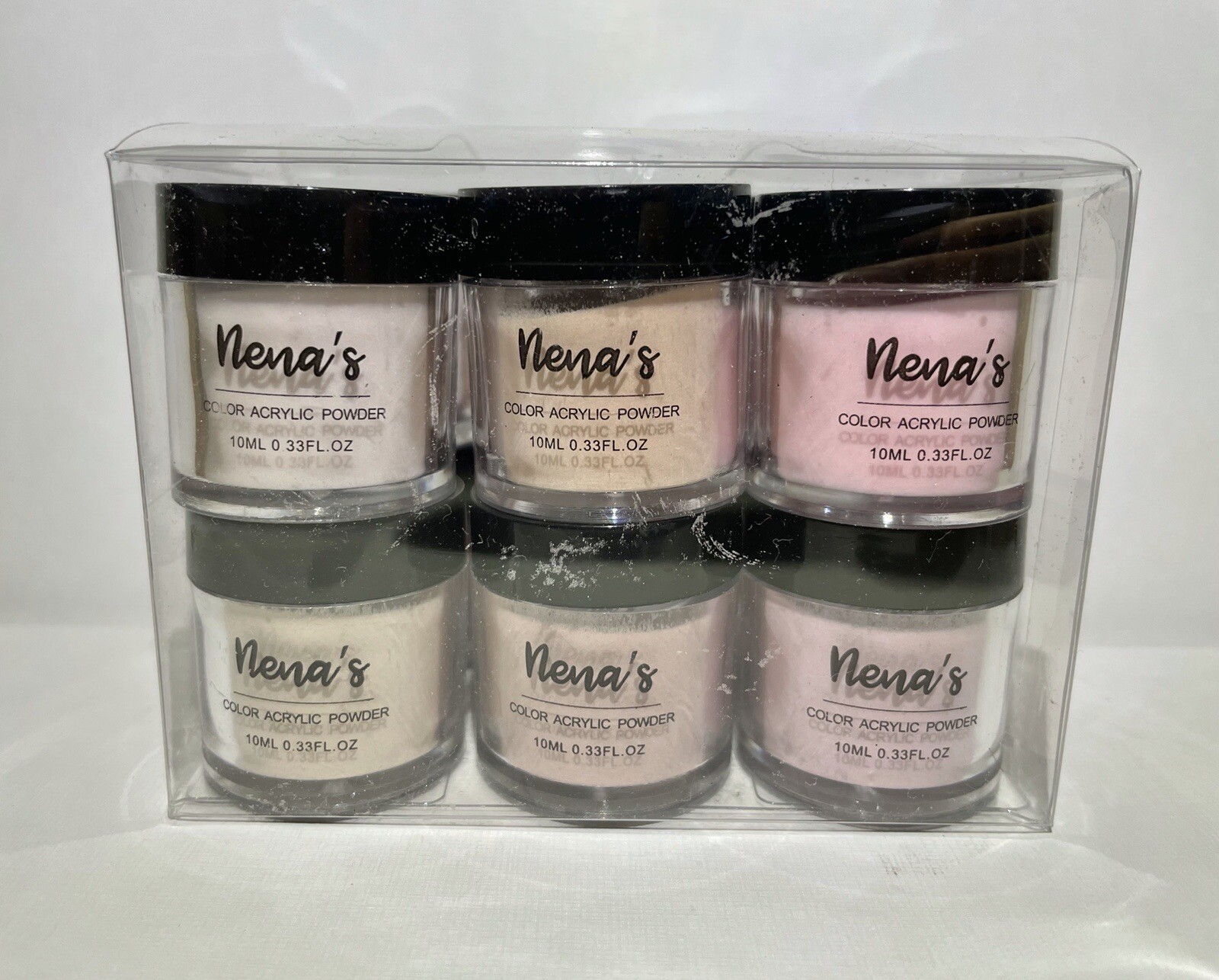 New, Nena’s Color Acrylic Powder Collections – Pack of 12. Pastel shades
